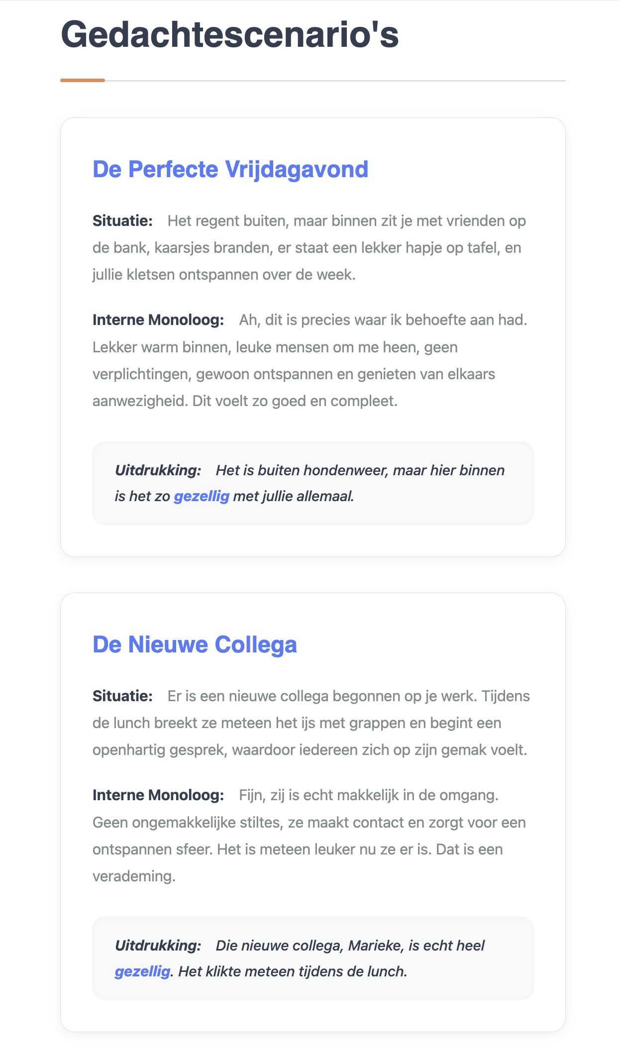 Learning session screenshot